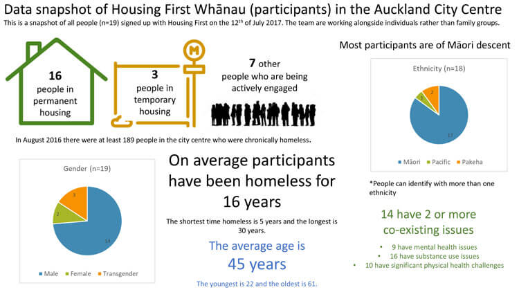 Data snapshot of Housing First Whanau in the Auckland City Centre